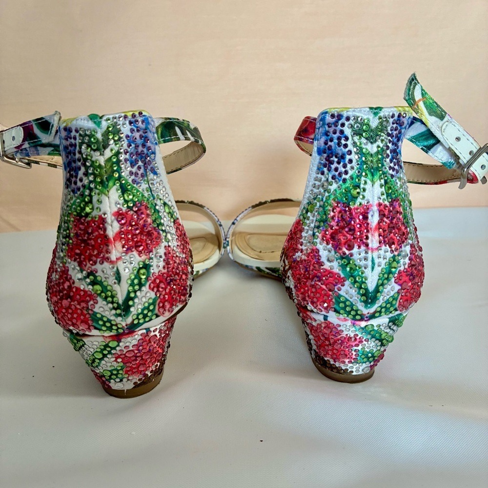 Alex Marie Mairithree Wedge Cloud Ankle Strap Sandals Embellished US 8M Colorful - Picture 5 of 8